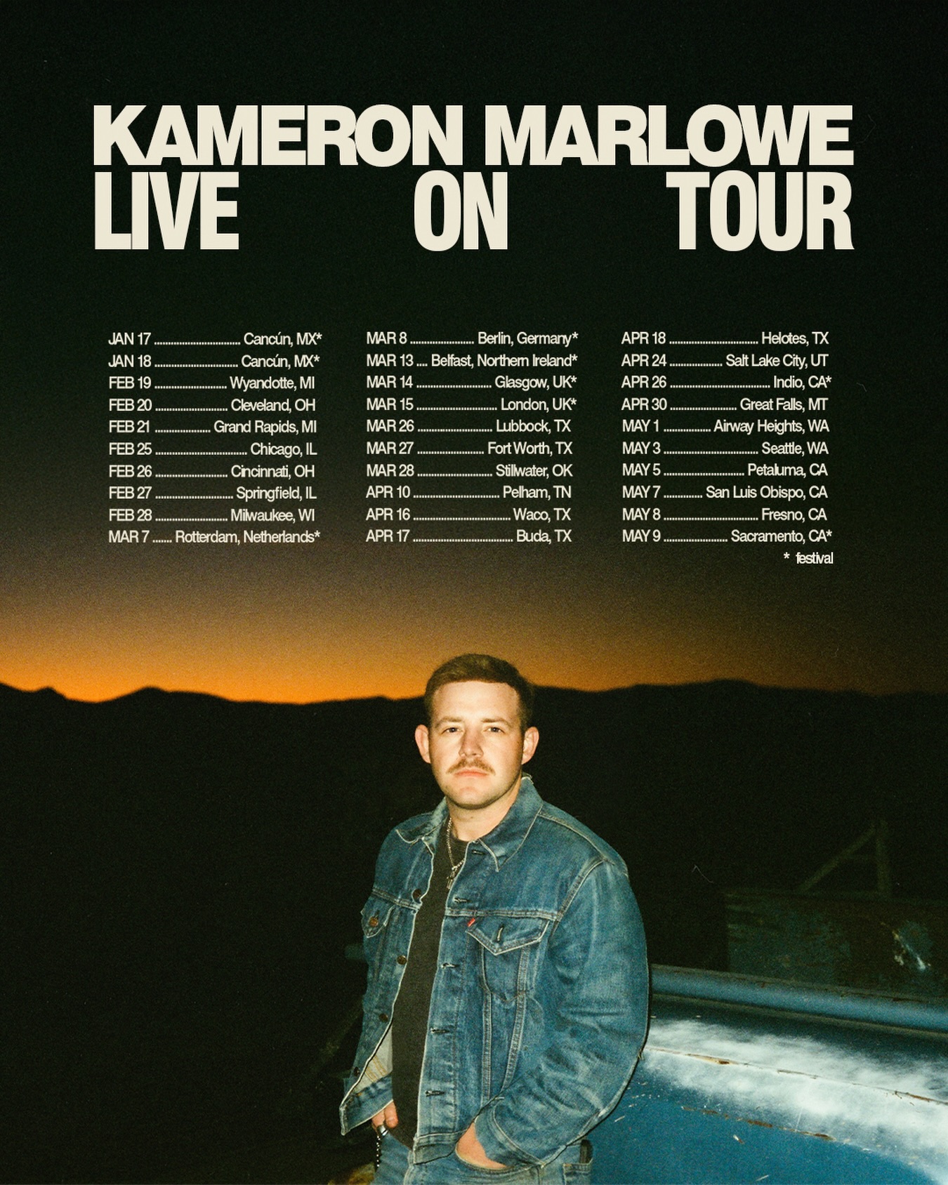 Kameron Marlowe Tour Poster 2026